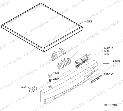 Взрыв-схема посудомоечной машины Zanussi ZDF92600XA - Схема узла Command panel 037